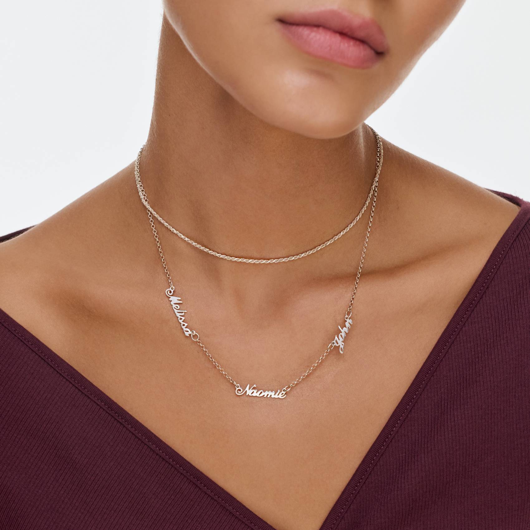 Heritage Multiple Name Necklace in Sterling Silver-3 product photo