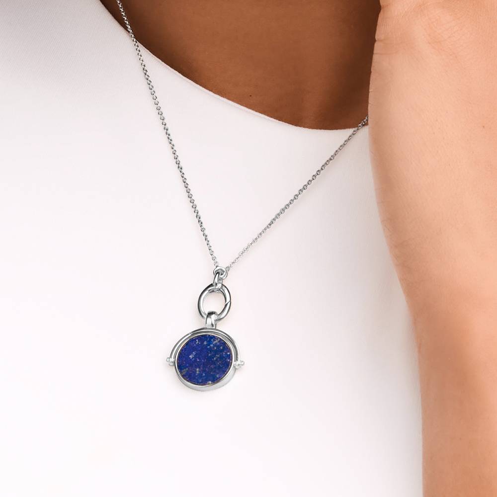 New Moon Spinner Pendant in Silver-4 product photo