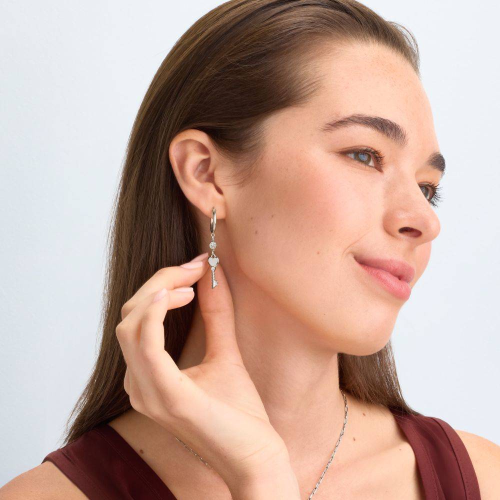 No Other Key Earrings in Silver-1 No Other Key Earrings in Silver-1 product photo