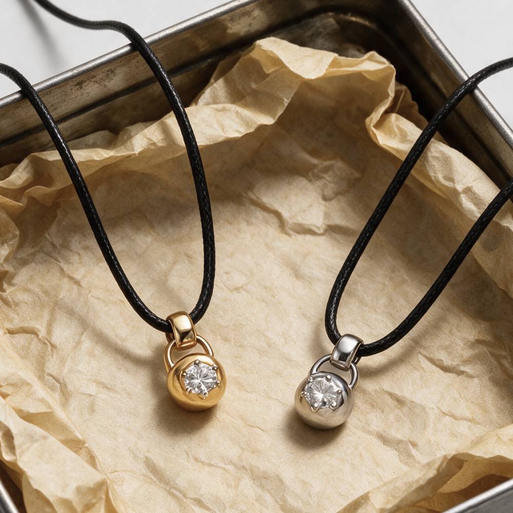 No. 2 Round 0.25CT Diamond Necklace in Silver on an Adjustable Black Cord-3 product photo