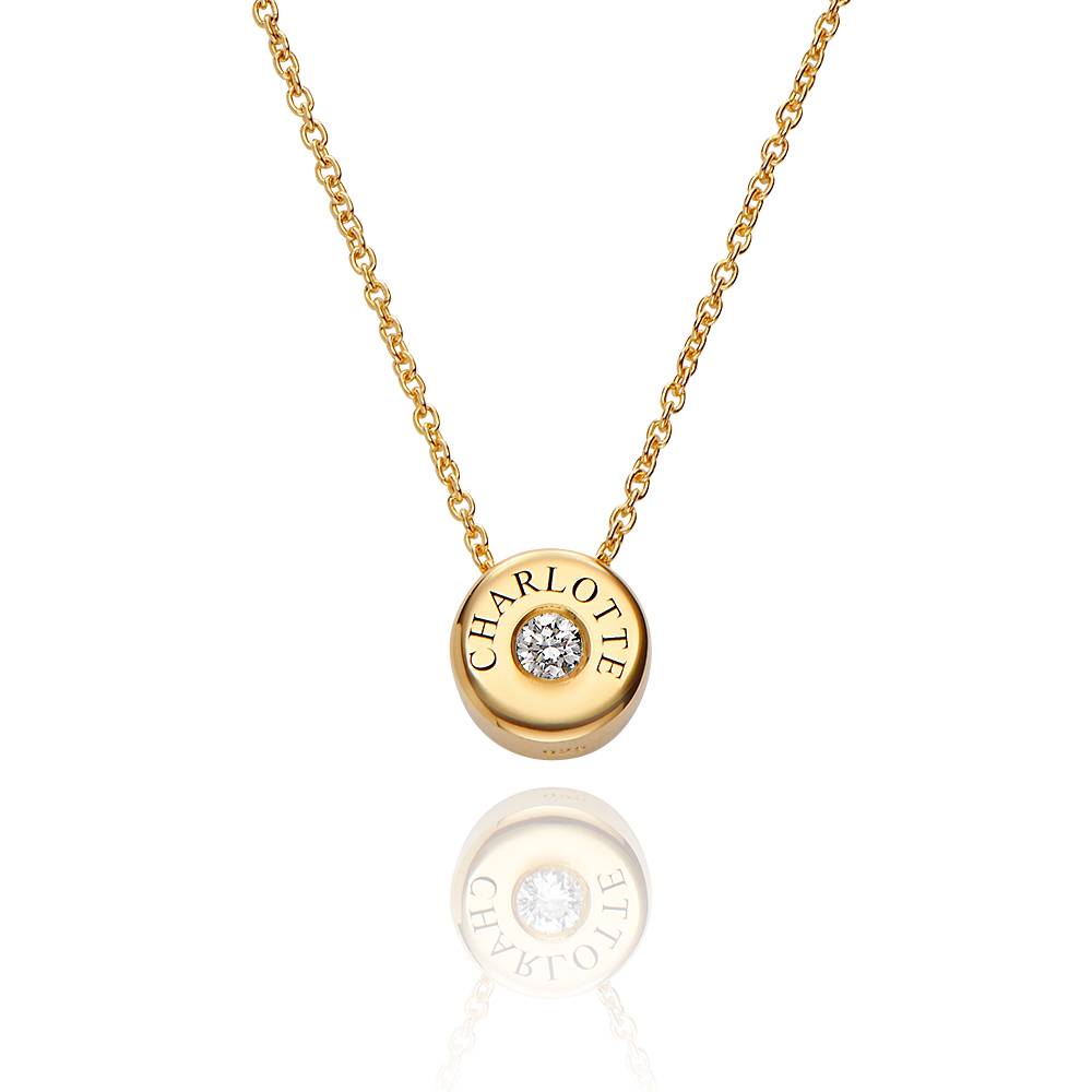 Nova Diamond Necklace with Engraved Names in Gold Vermeil-1 product photo