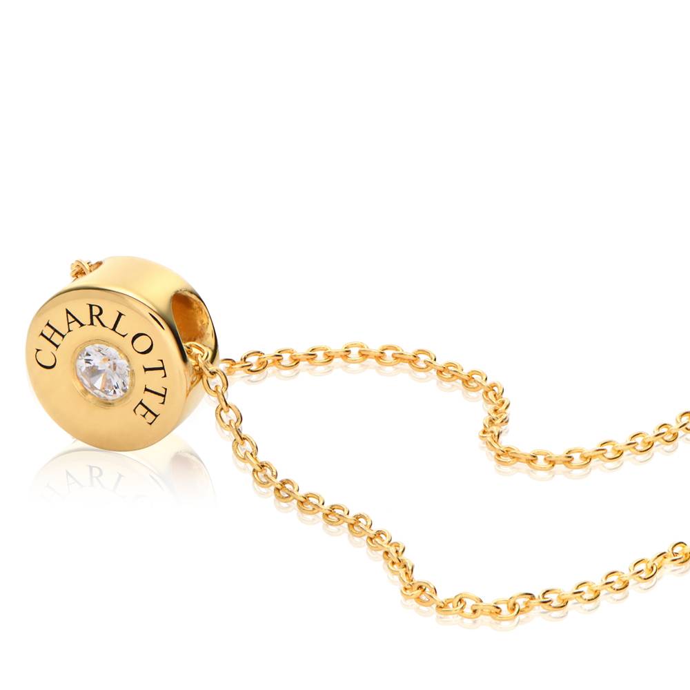 Nova Diamond Necklace with Engraved Names in Gold Vermeil-4 product photo