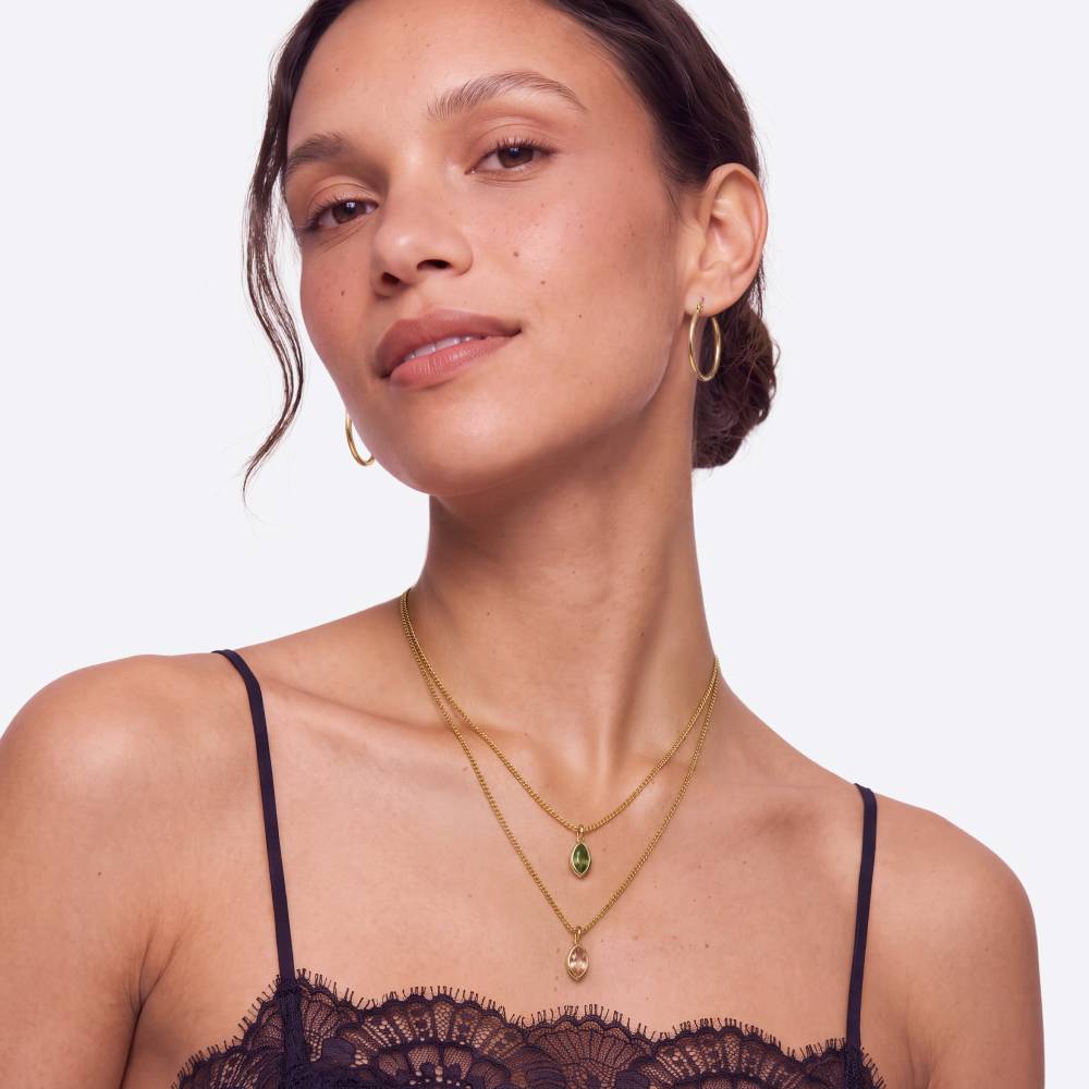 Peridot Marquise Necklace in Gold Plating-2 product photo