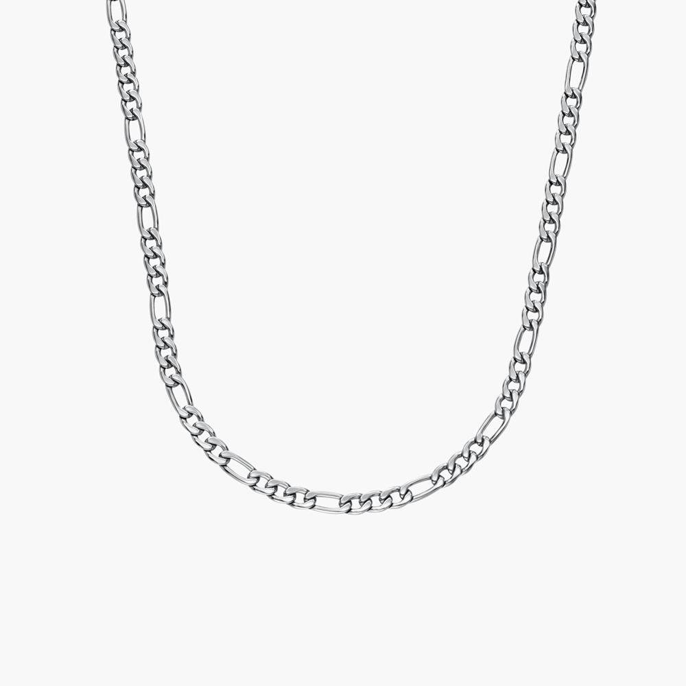 Engraved Figaro Necklace 3mm in Stainless Steel-2 Engraved Figaro Necklace 3mm in Stainless Steel-2 product photo