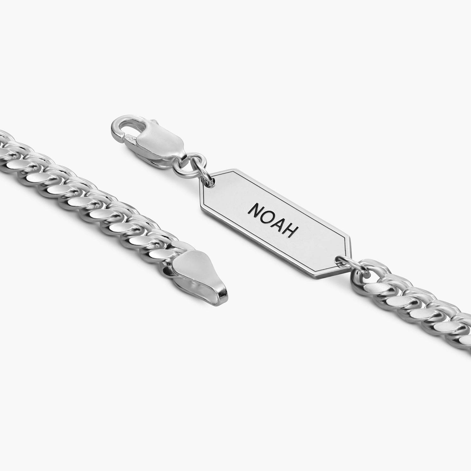 Engraved Cuban Chain Bracelet 3mm in Stainless Steel-2 Engraved Cuban Chain Bracelet 3mm in Stainless Steel-2 product photo