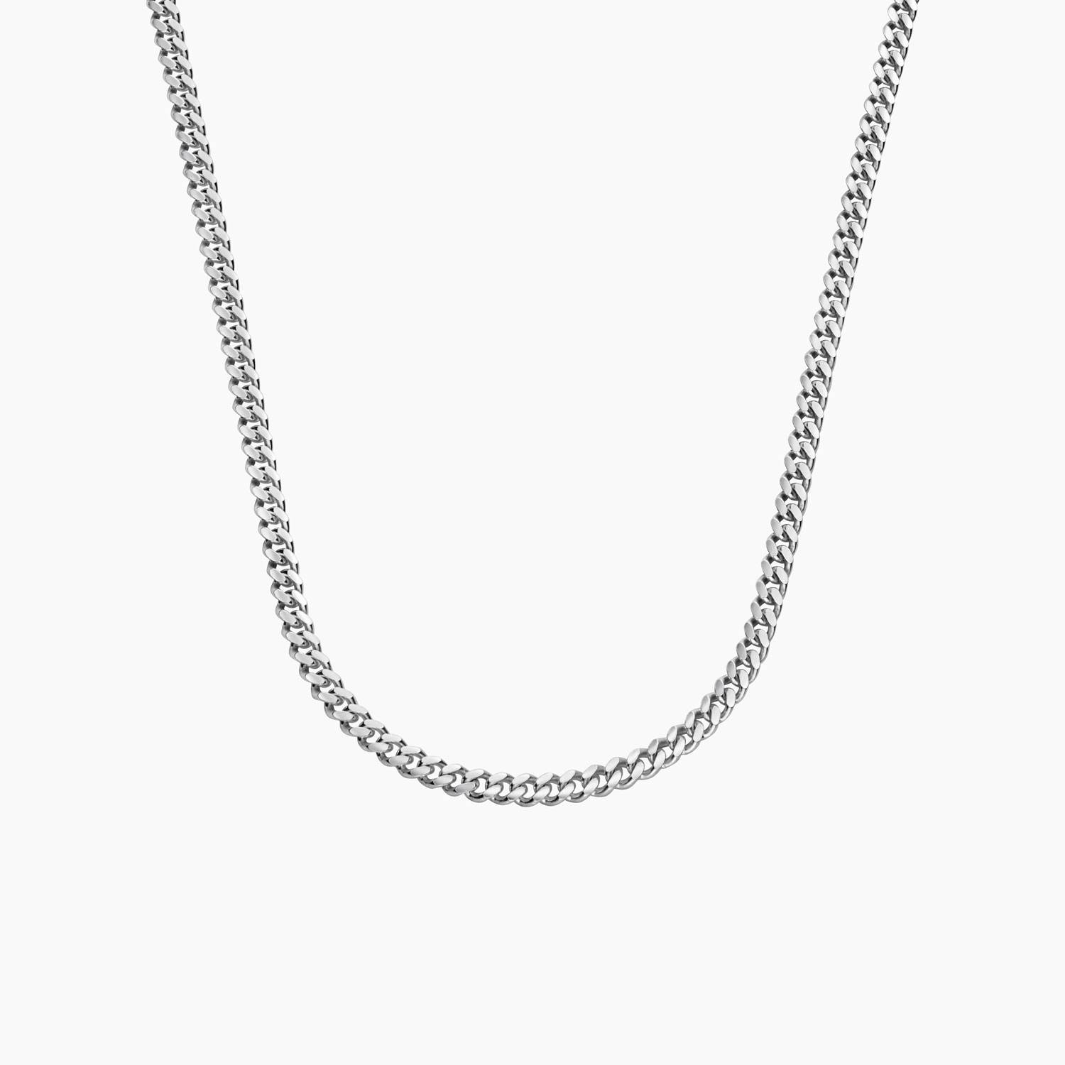 Engraved Cuban Chain Necklace 3mm in Stainless Steel-1 product photo
