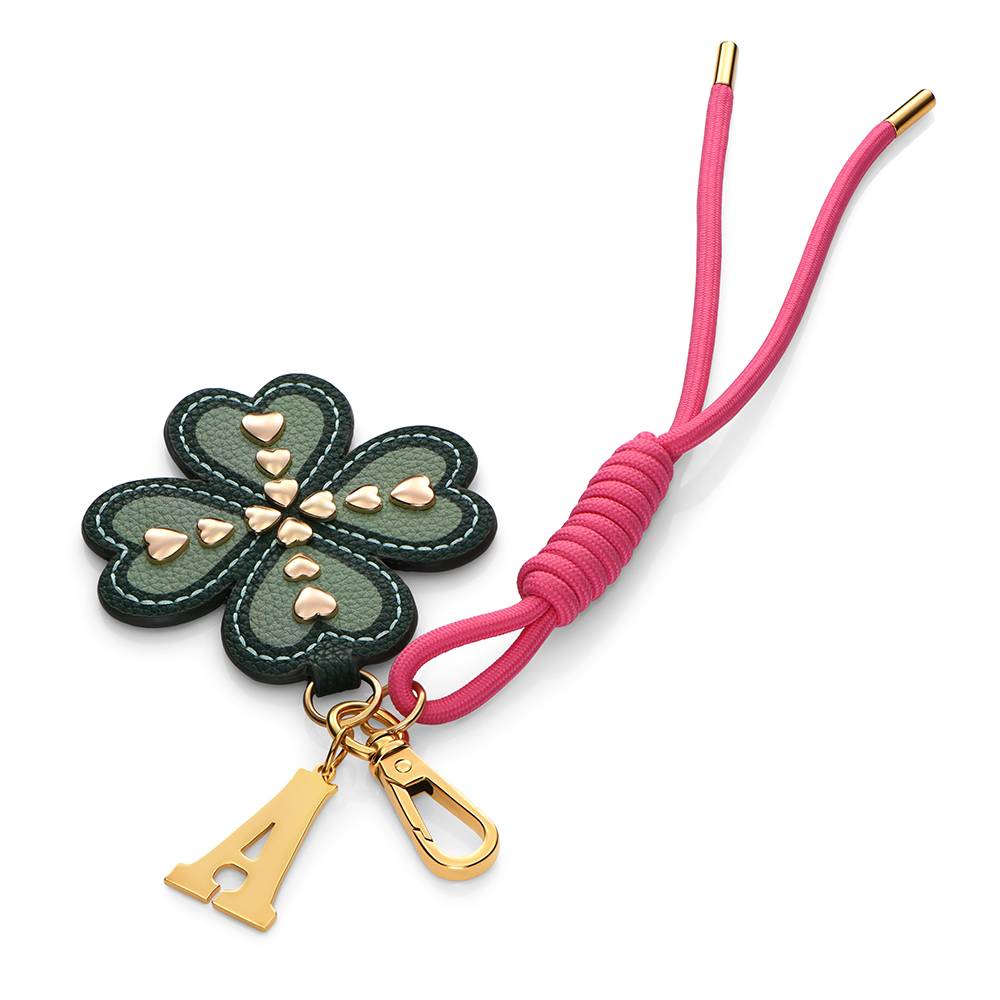 Lucky Me Clover Initial Bag Charm-4 Lucky Me Clover Initial Bag Charm-4 product photo