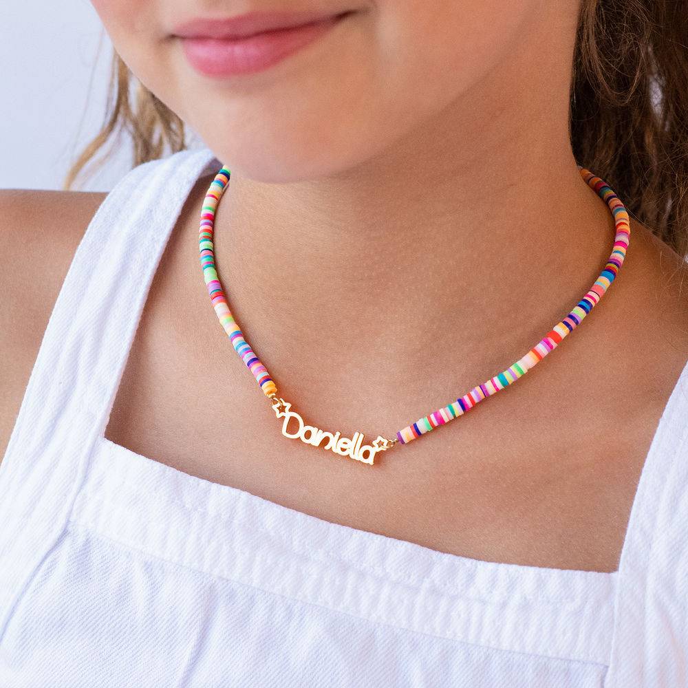 Rainbow Magic Girl's Name Necklace in Gold Plating-3 product photo