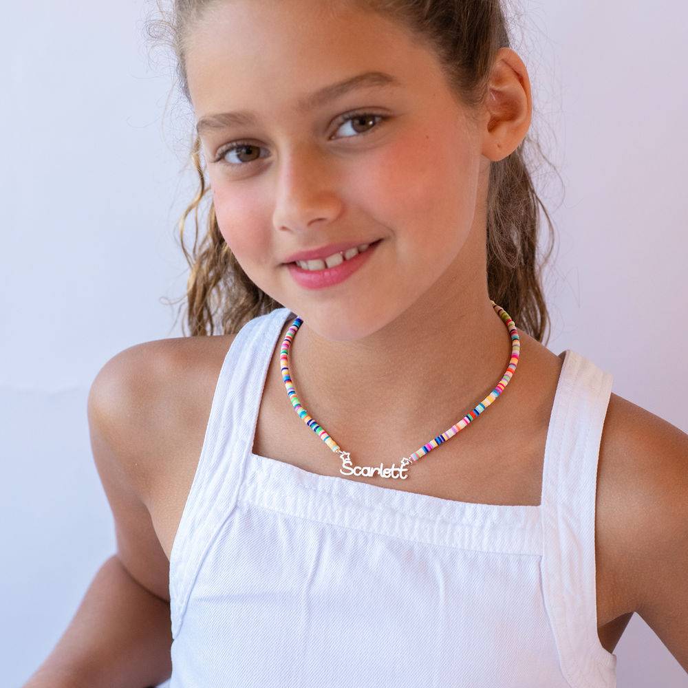 Rainbow Magic Girl's Name Necklace in Silver-3 product photo