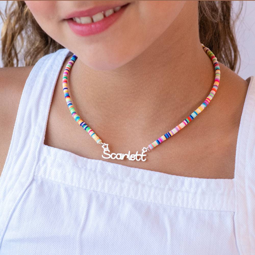 Rainbow Magic Girl's Name Necklace in Silver-2 product photo