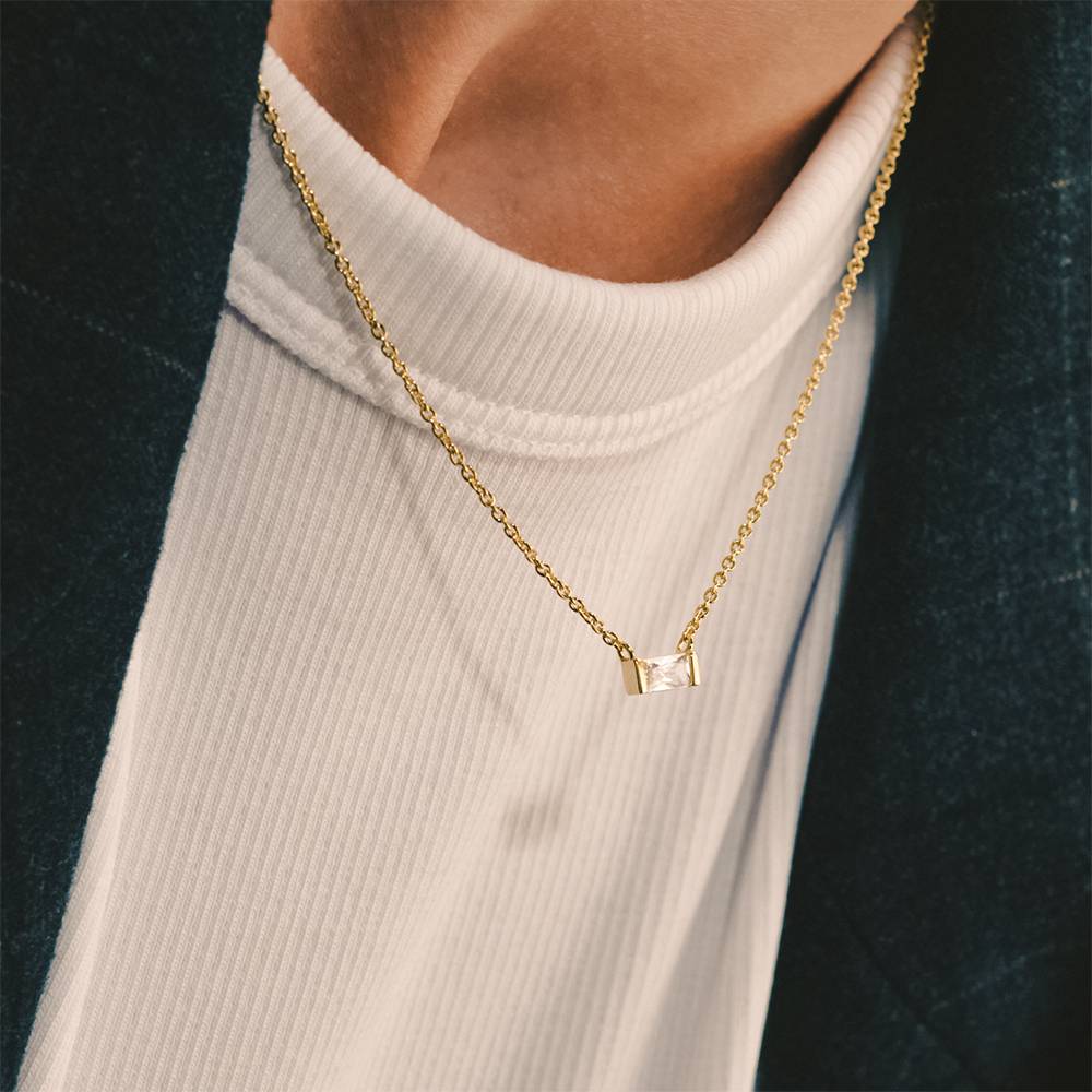 Rayna Birthstone Baguette Necklace in Vermeil-3 Rayna Birthstone Baguette Necklace in Vermeil-3 product photo