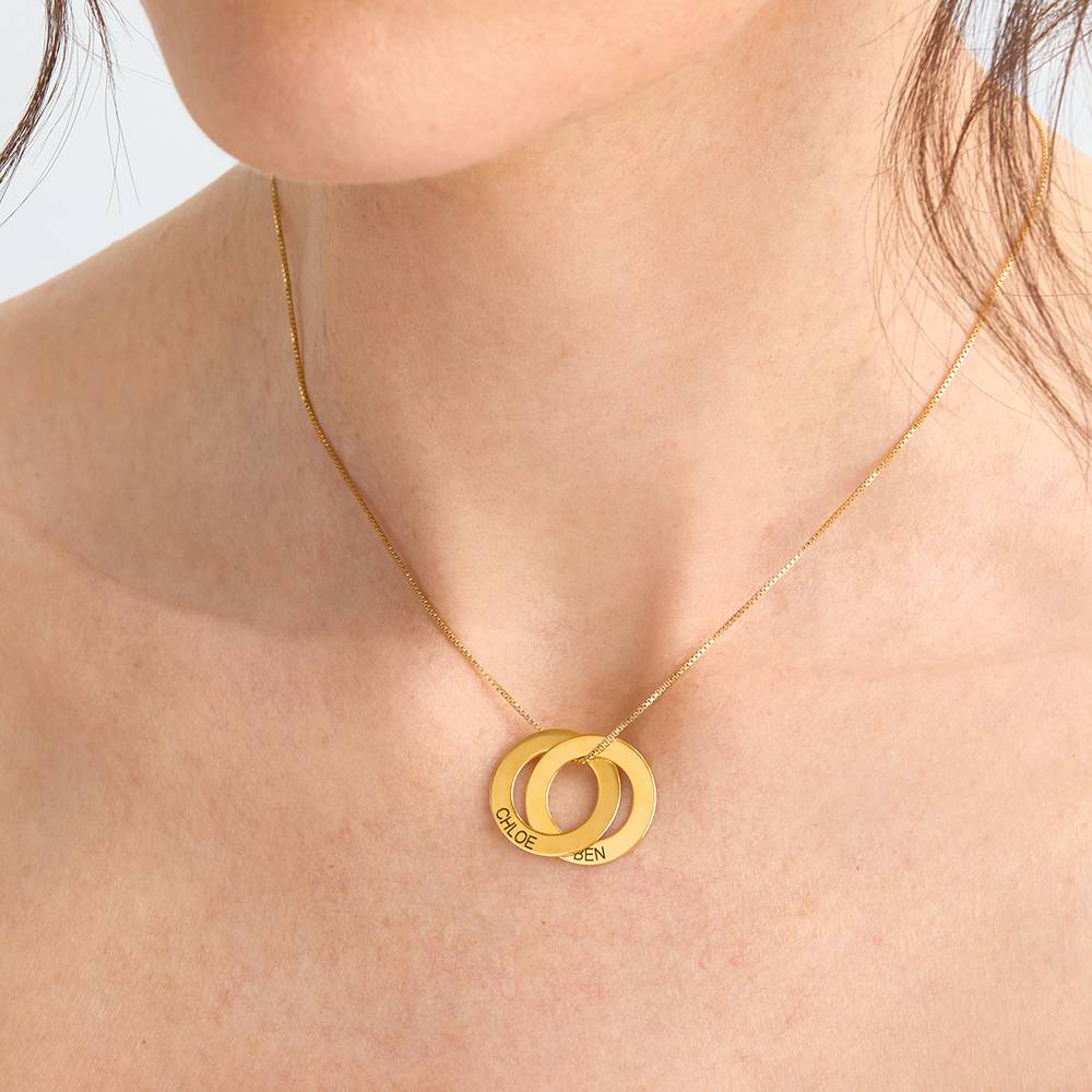 Russian Ring Necklace with 2 Rings in 18ct Gold Plating-1 Russian Ring Necklace with 2 Rings in 18ct Gold Plating-1 product photo