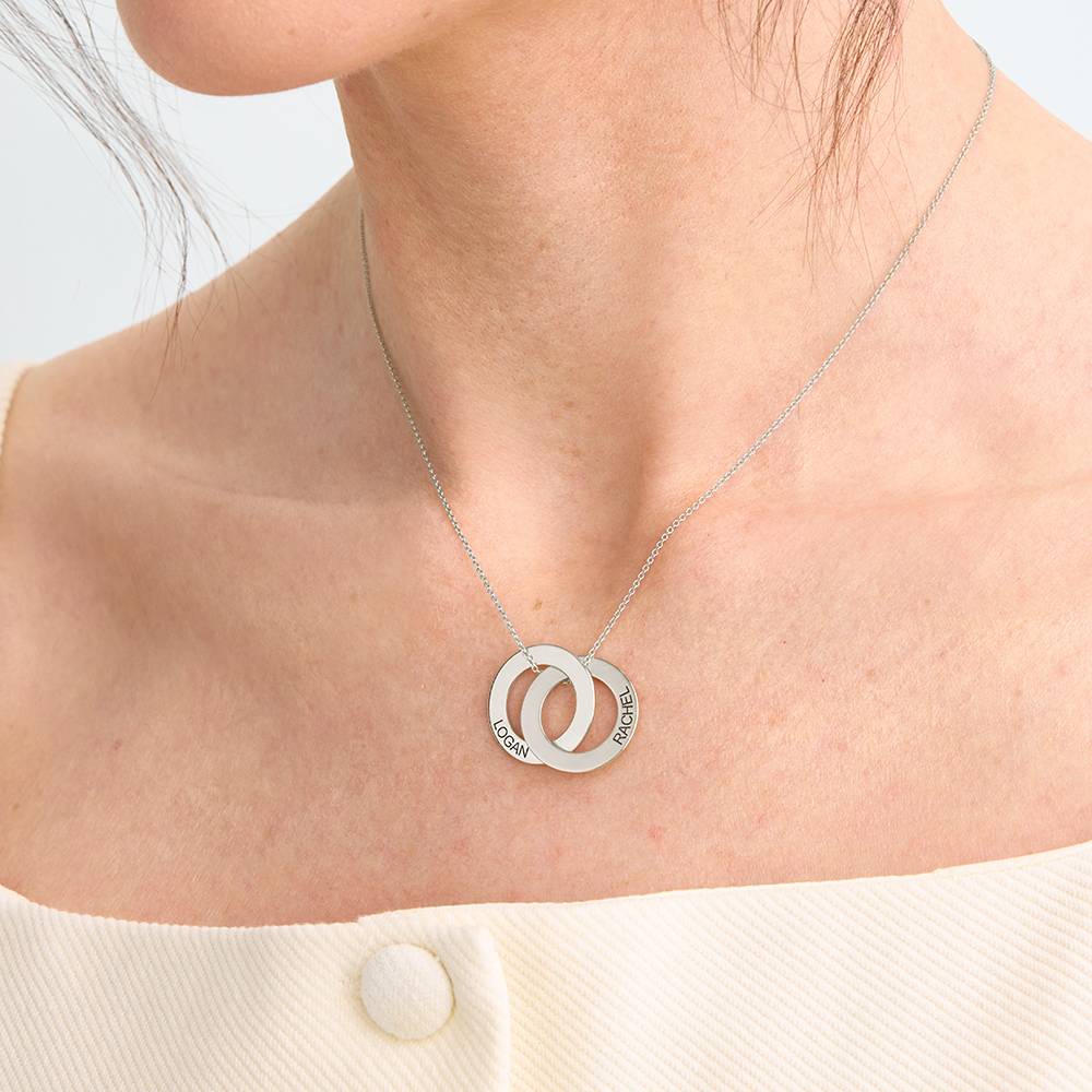 Russian Ring Necklace with 2 Rings in 10ct Solid White Gold-1 product photo