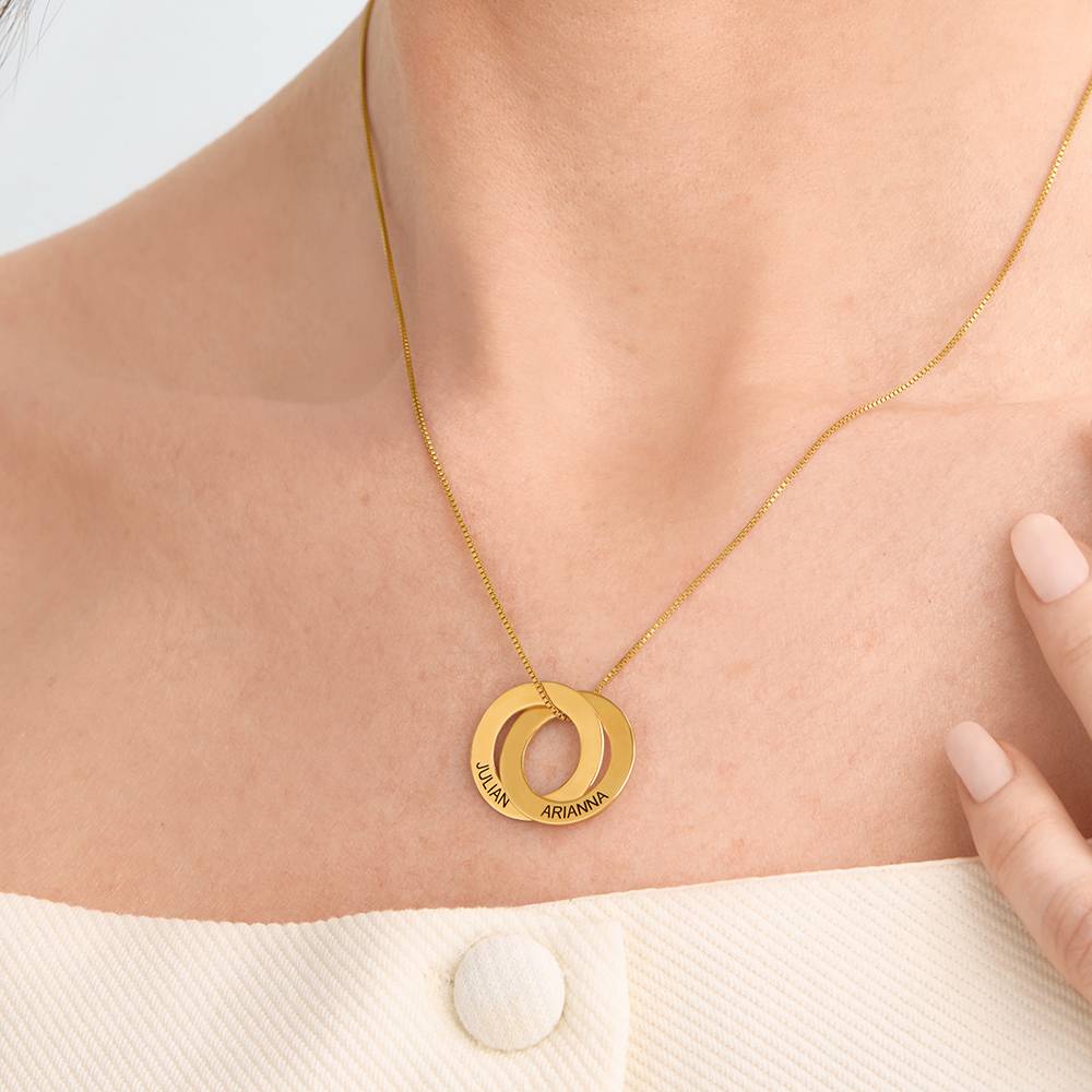 Russian Ring Necklace with 2 Rings in 18ct Gold Vermeil-3 product photo