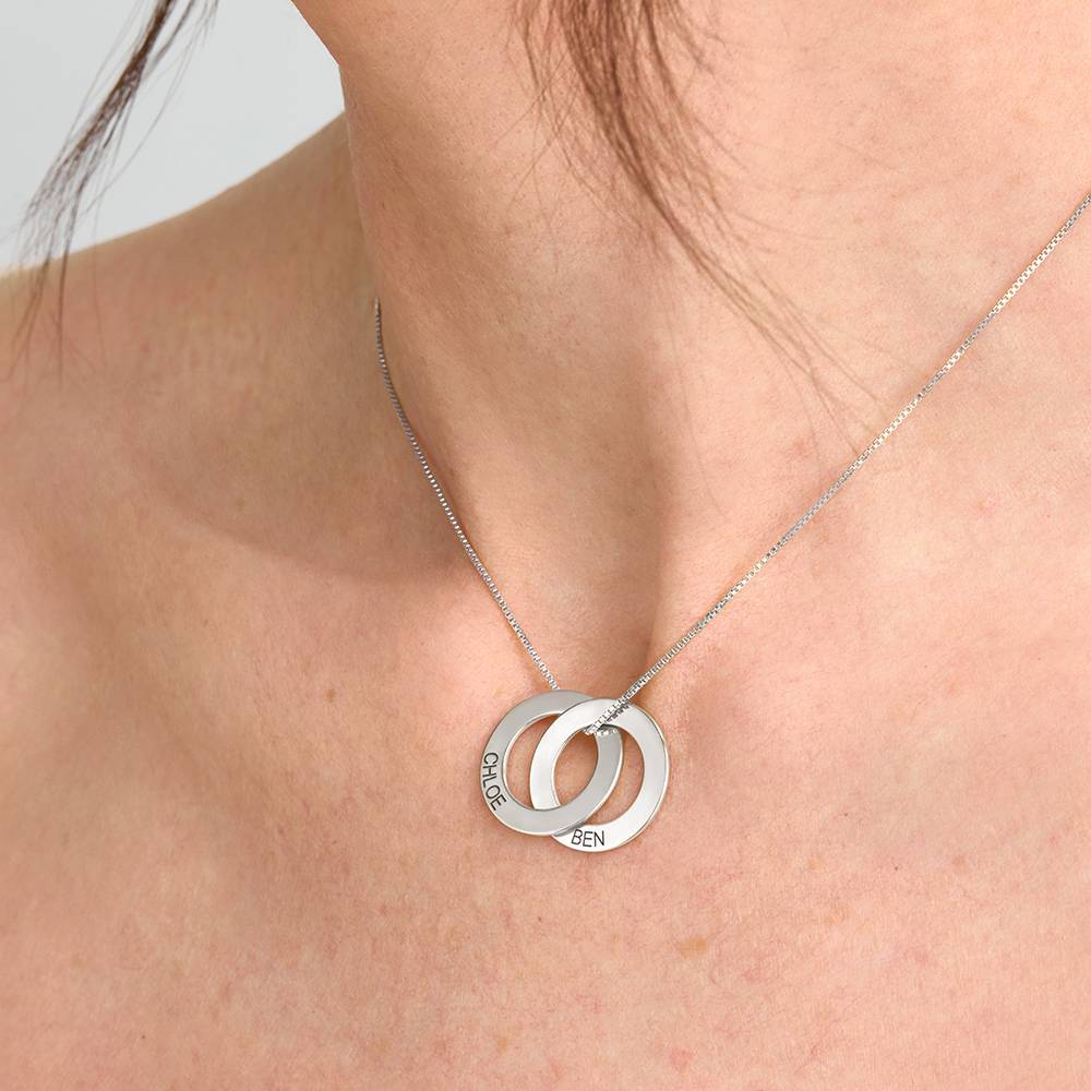 Russian Ring Necklace with 2 Rings in Sterling Silver-4 Russian Ring Necklace with 2 Rings in Sterling Silver-4 product photo
