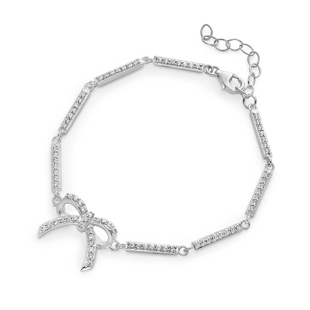 Shine Bright Bow Bracelet in Sterling Silver-4 Shine Bright Bow Bracelet in Sterling Silver-4 product photo