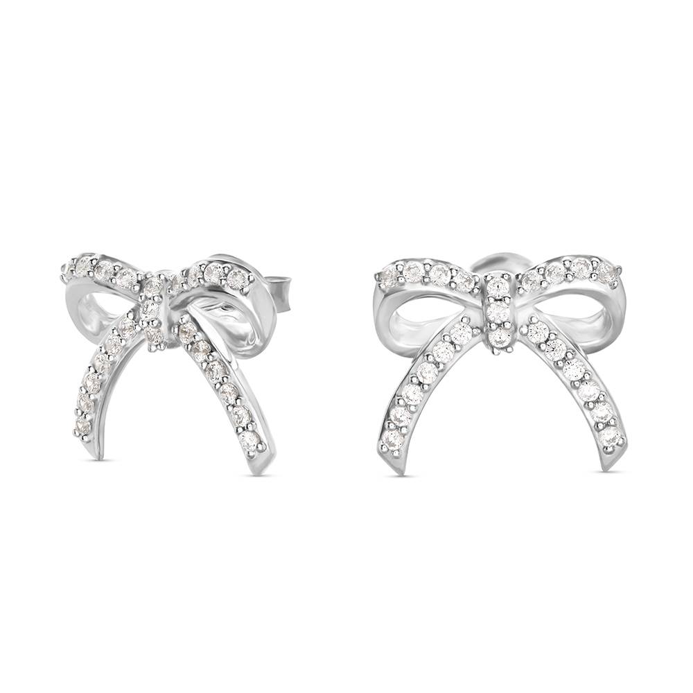 Shine Bright Bow Earrings in Sterling Silver-4 Shine Bright Bow Earrings in Sterling Silver-4 product photo