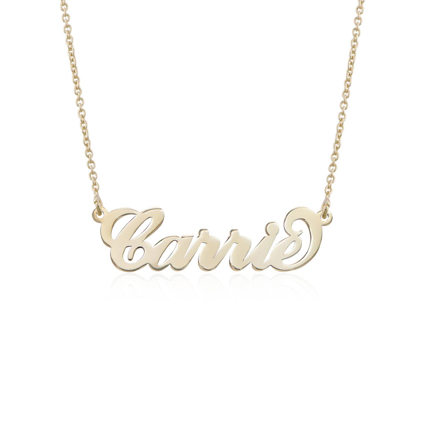 Small Carrie Name Necklace in 14ct Solid Yellow Gold - Version-2 Small Carrie Name Necklace in 14ct Solid Yellow Gold - Version-2 product photo