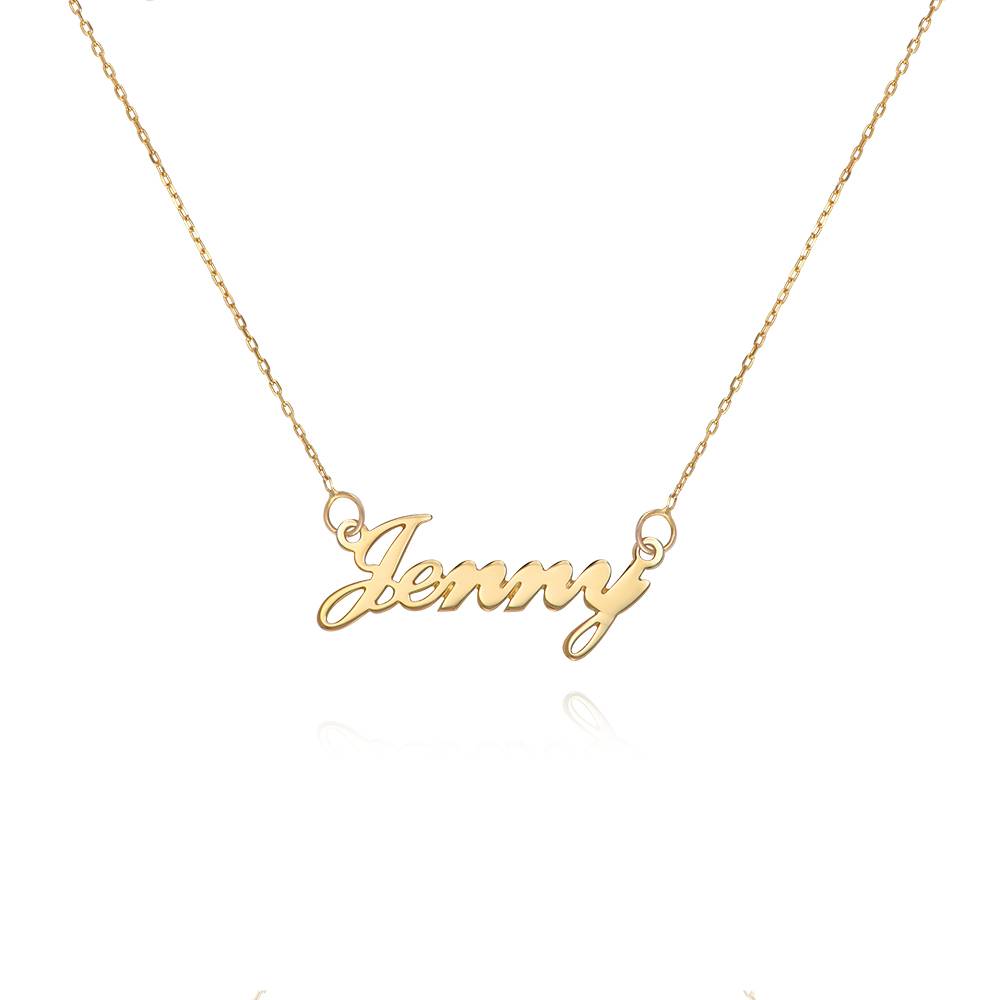 Tiny Classic Name Necklace in 14ct Solid Yellow Gold - Version-3 product photo