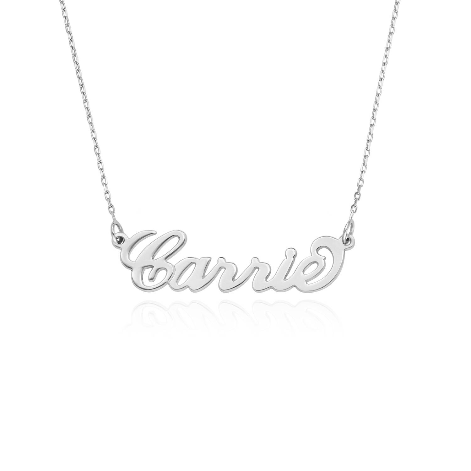 Small Carrie Name Necklace in 14ct Solid White Gold - Version-2 product photo