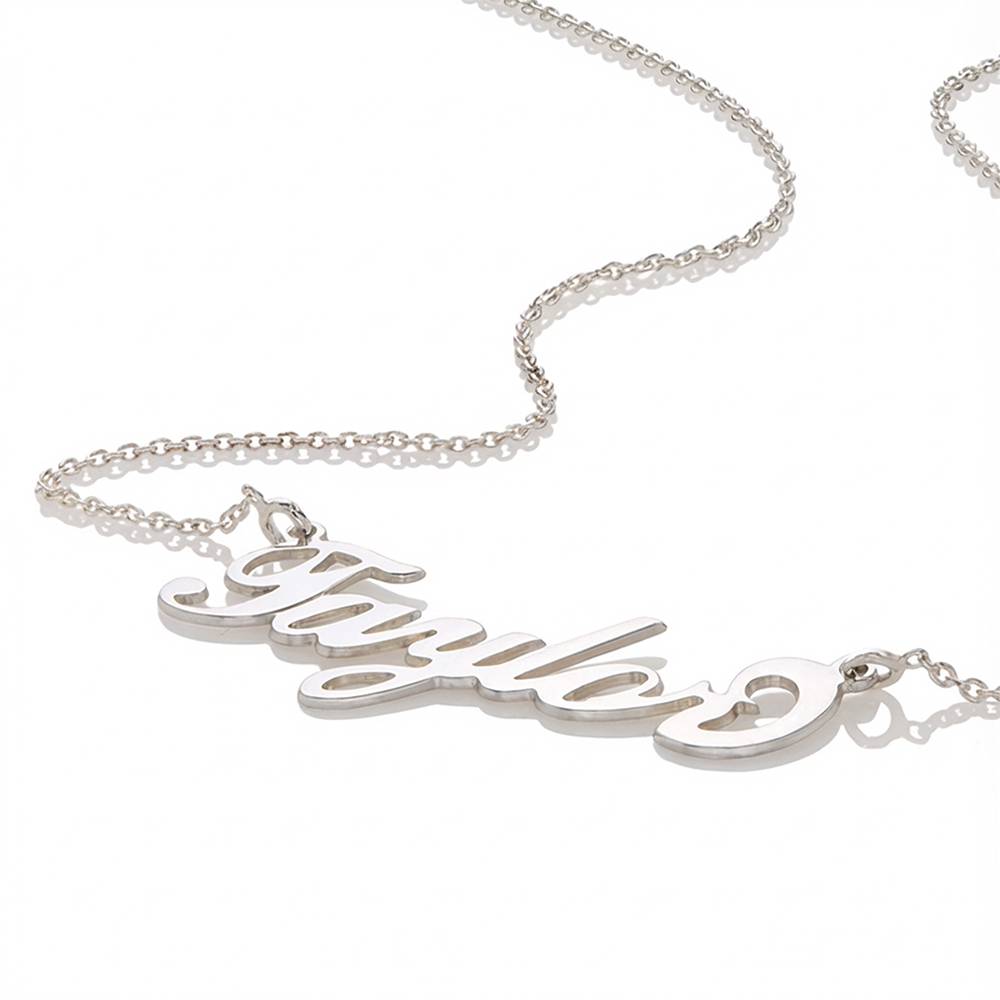 Small Carrie Name Necklace in Silver-3 product photo