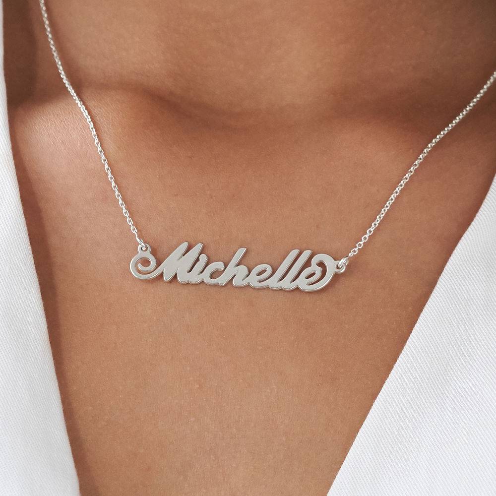 Small Carrie Name Necklace in Silver-4 product photo