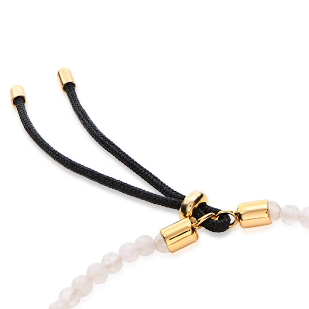 Speak Now Beaded Bracelet with White Moon Stones in 18ct Gold Plating - Version-2 Speak Now Beaded Bracelet with White Moon Stones in 18ct Gold Plating - Version-2 product photo