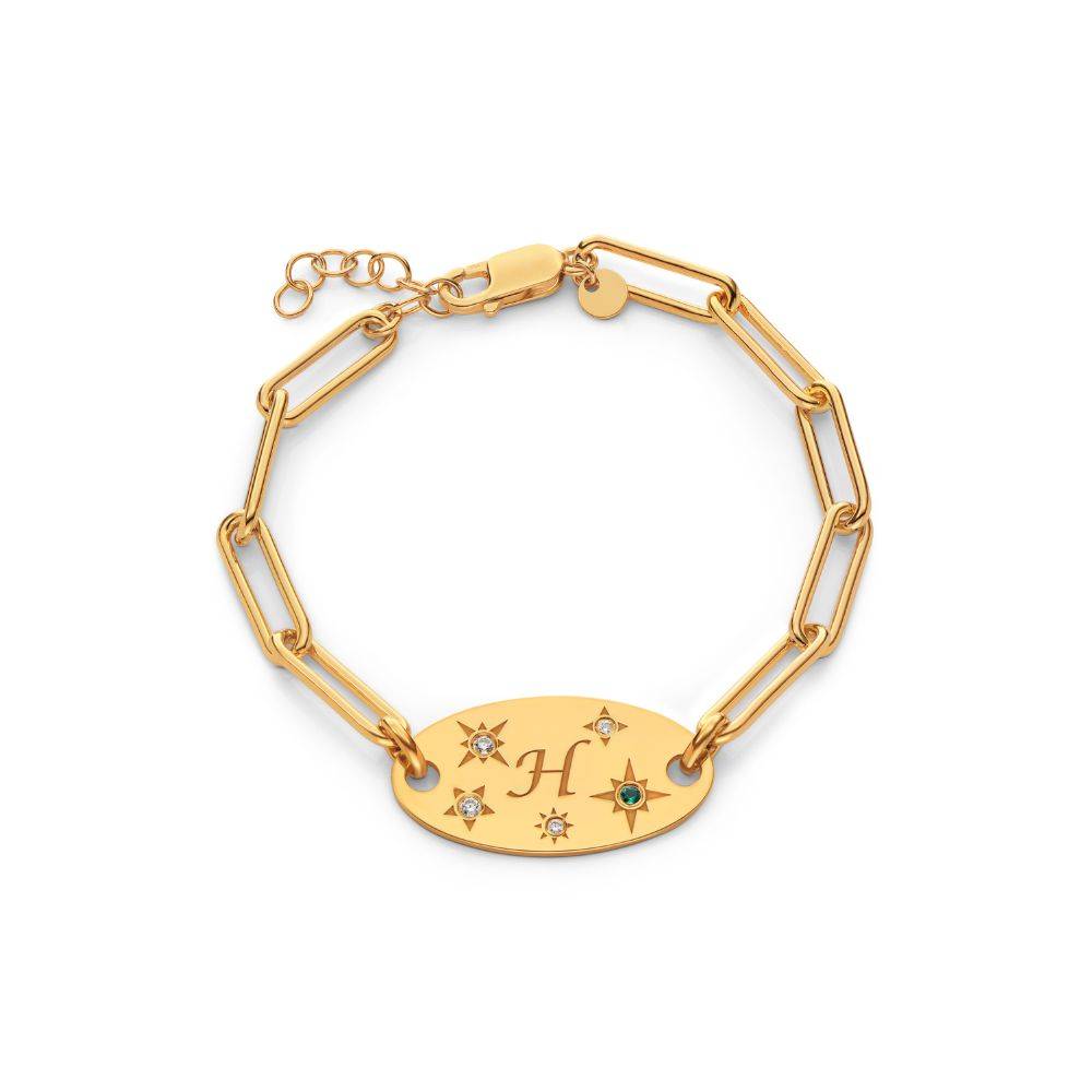 Star of Mine Initial Bracelet in Vermeil-3 product photo