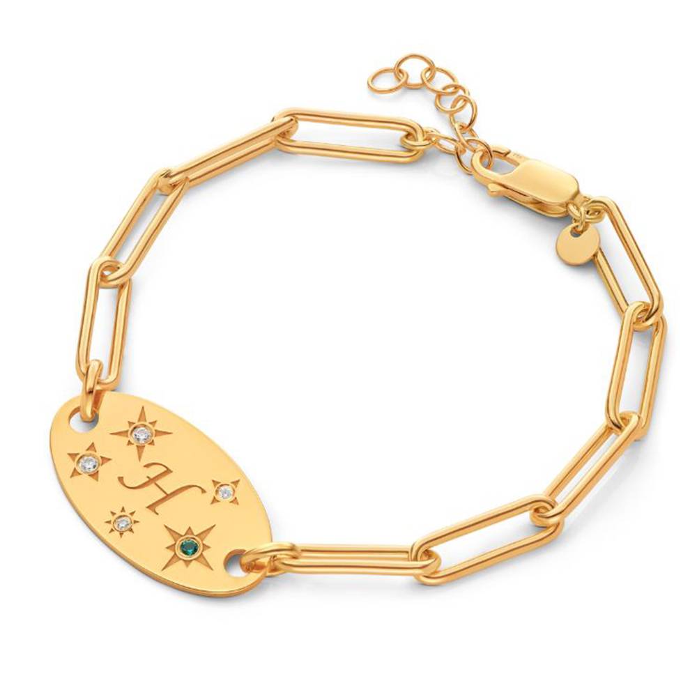 Star of Mine Initial Bracelet in Vermeil-3 product photo