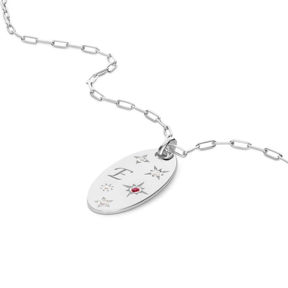 Star of Mine Initial Pendant Necklace in Silver-2 product photo
