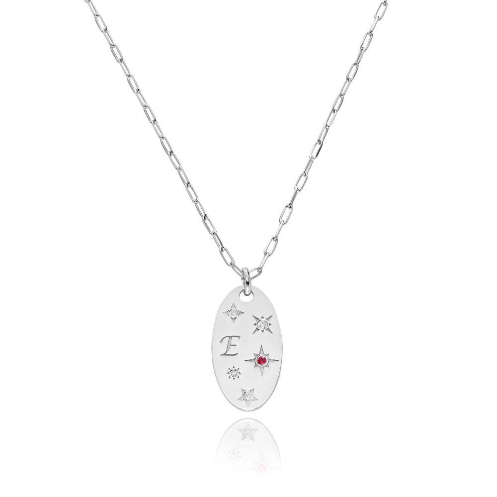 Star of Mine Initial Pendant Necklace in Silver-3 product photo