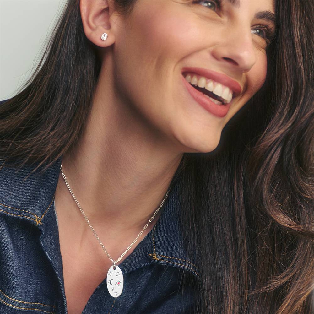 Star of Mine Initial Pendant Necklace in Silver-4 product photo