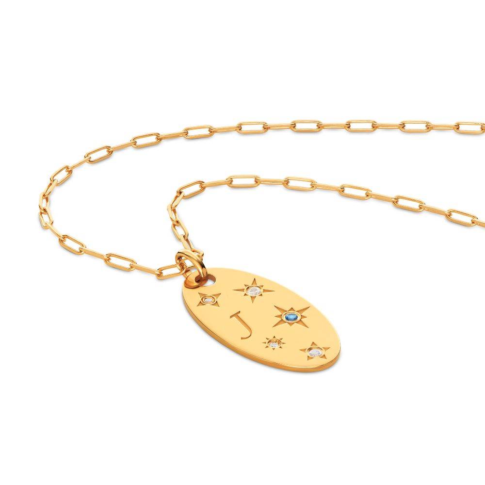 Star of Mine Initial Pendant Necklace in Vermeil-4 product photo