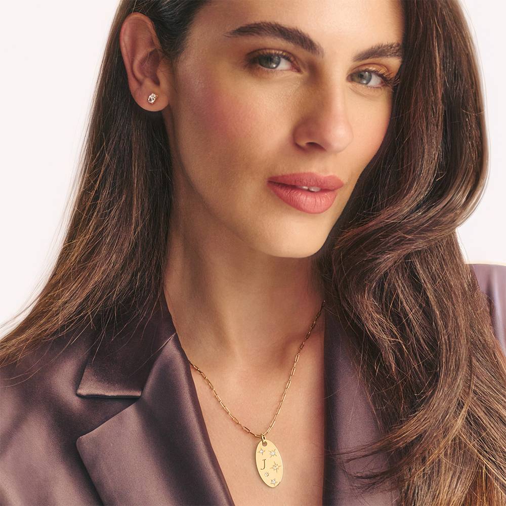 Star of Mine Initial Pendant Necklace in Vermeil-2 product photo