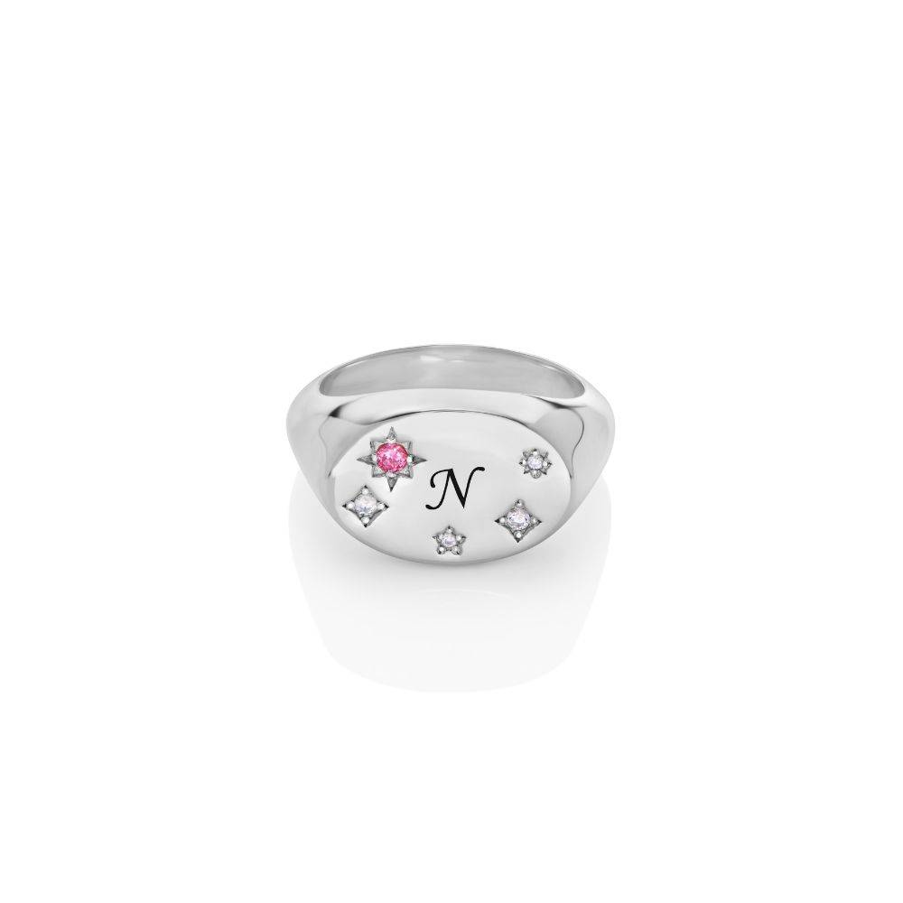 Star of Mine Initial Ring in Silver-2 product photo