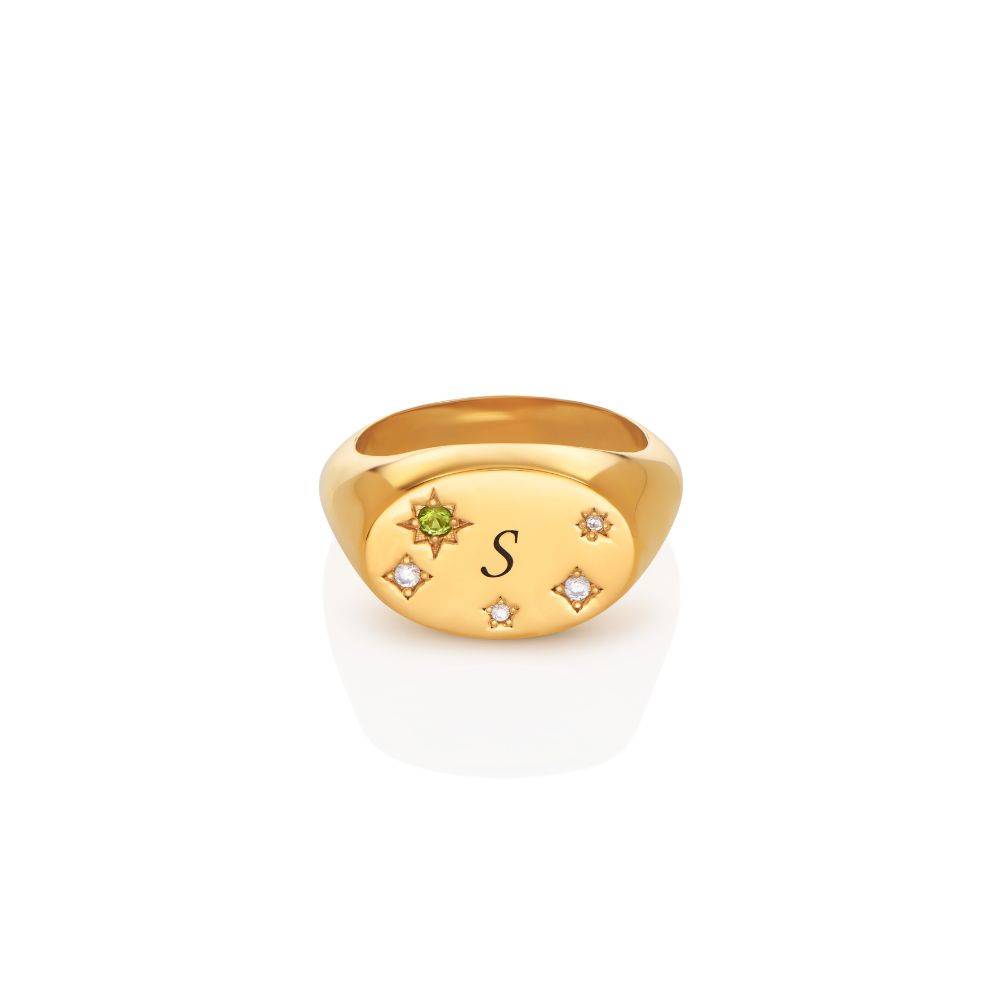 Star of Mine Initial Ring in Vermeil-2 product photo