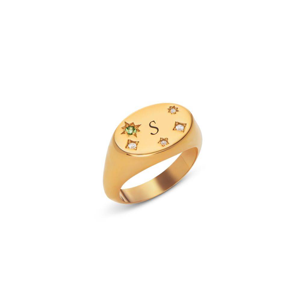Star of Mine Initial Ring in Vermeil-3 product photo