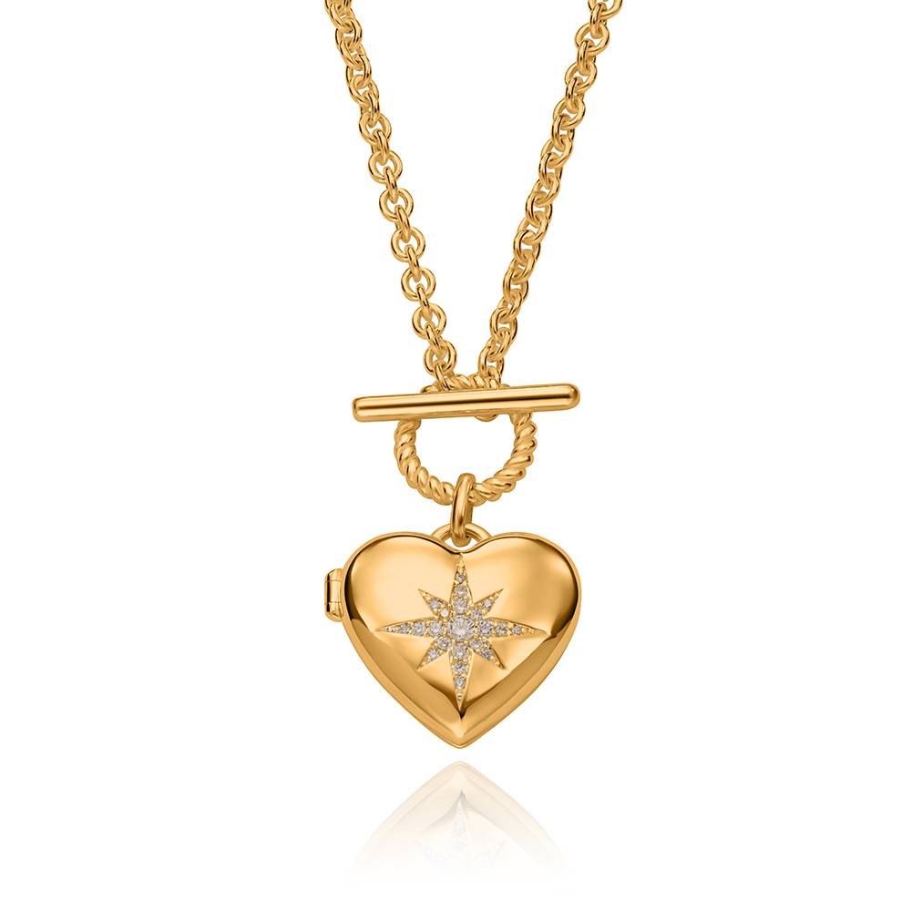 Stella Heart Photo Locket in Gold Finish-1 Stella Heart Photo Locket in Gold Finish-1 product photo