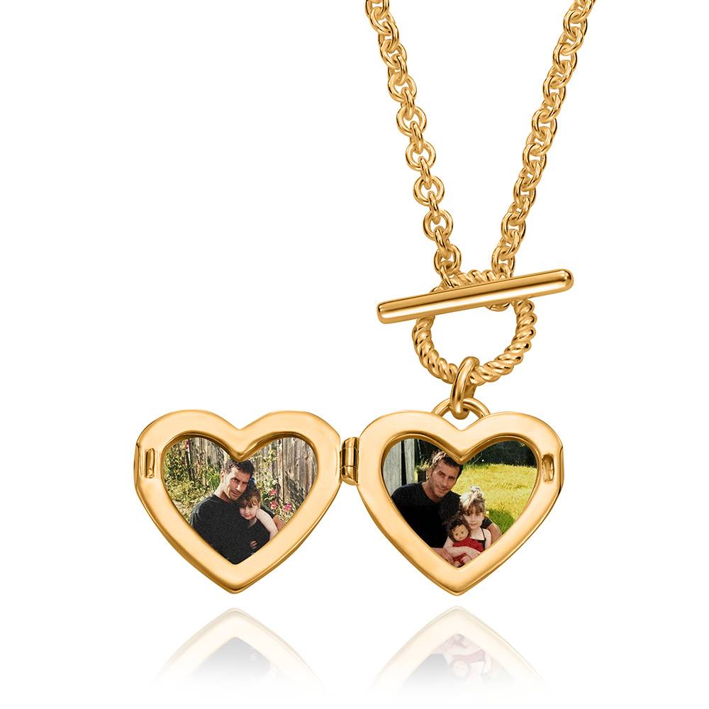 Stella Heart Photo Locket in Gold Finish-3 Stella Heart Photo Locket in Gold Finish-3 product photo