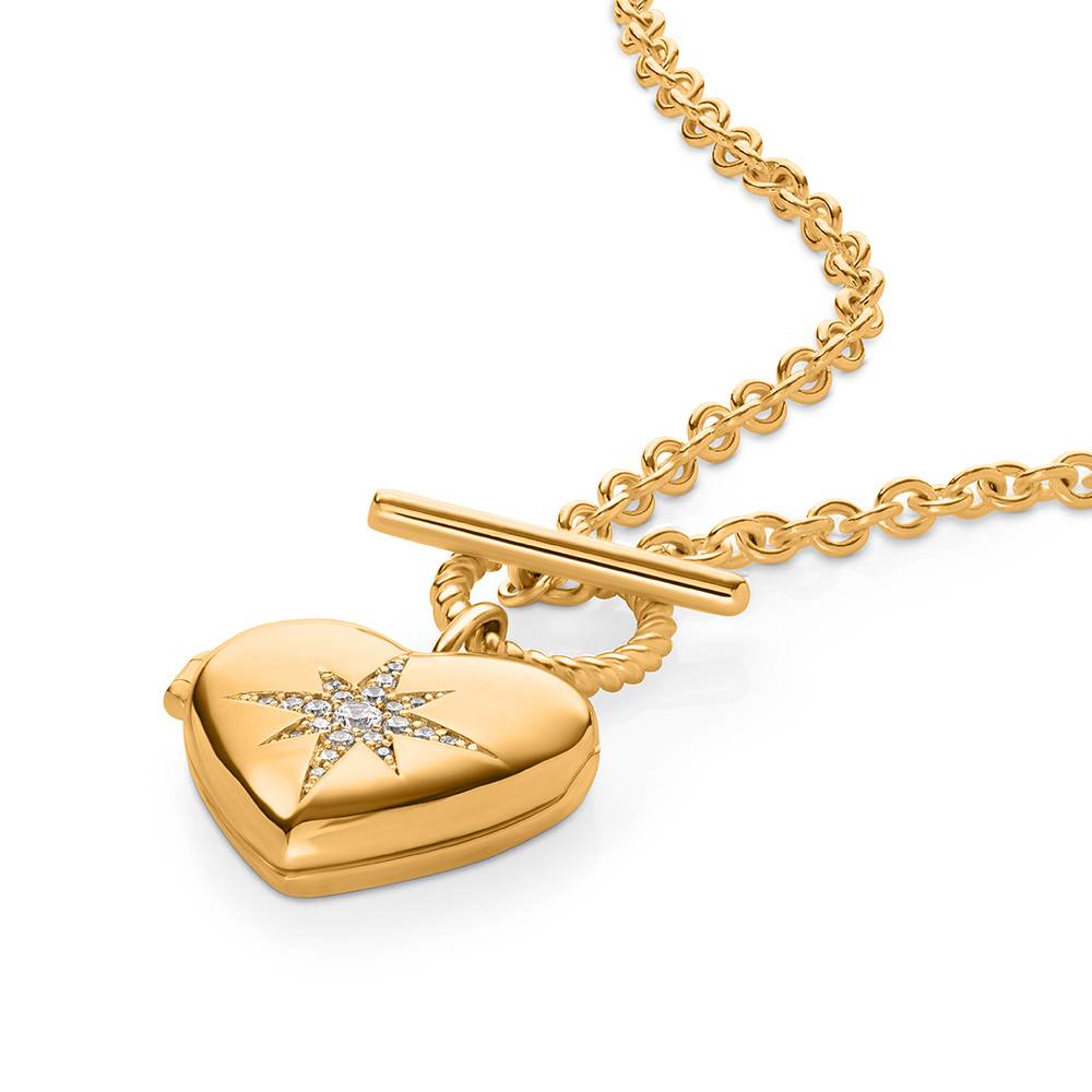 Stella Heart Photo Locket in Gold Finish-5 Stella Heart Photo Locket in Gold Finish-5 product photo