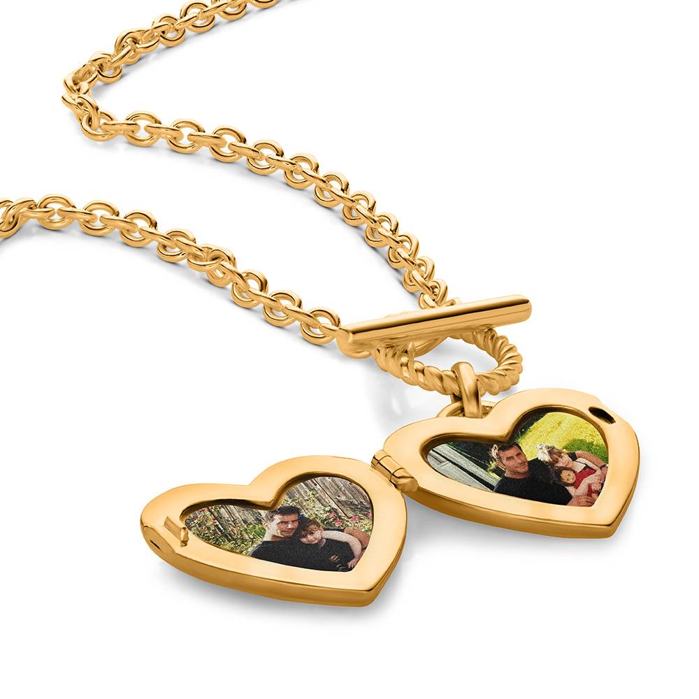 Stella Heart Photo Locket in Gold Finish-6 Stella Heart Photo Locket in Gold Finish-6 product photo