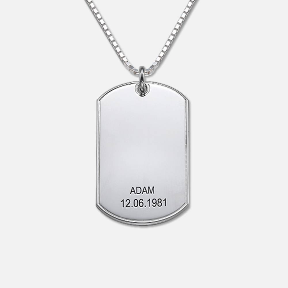 Personalised Dog Tag Necklace in Sterling Silver-2 product photo