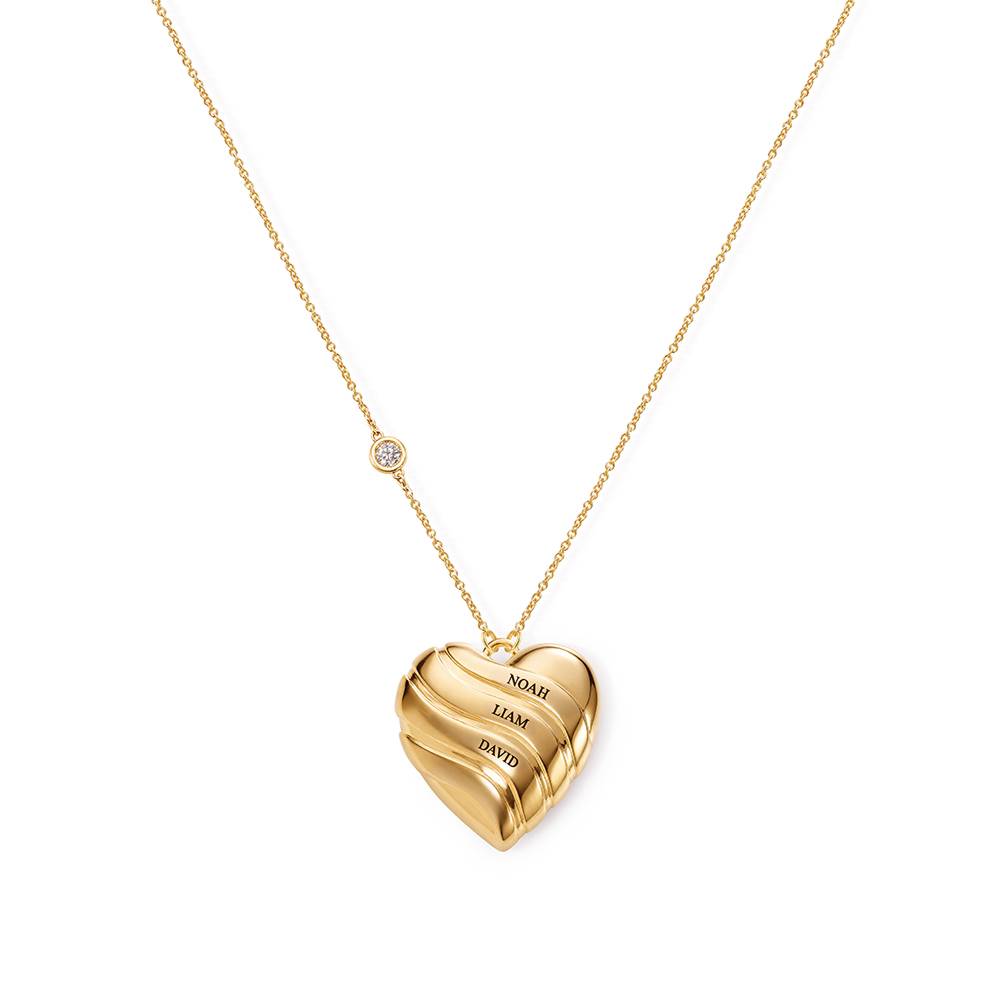 The Sweet Love Heart Necklace in Gold Plating with 0.10CT Diamond-3 product photo
