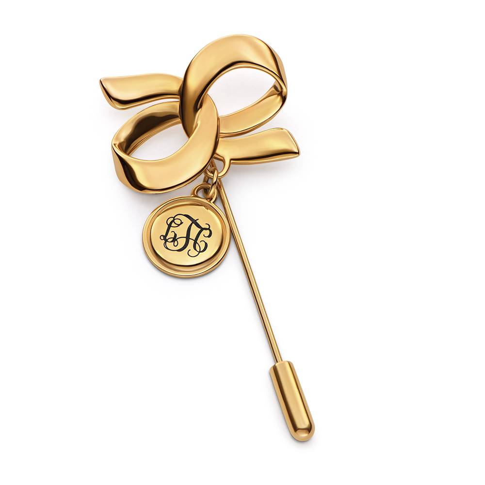 The Heritage Monogram Pin in Gold Plating-1 product photo