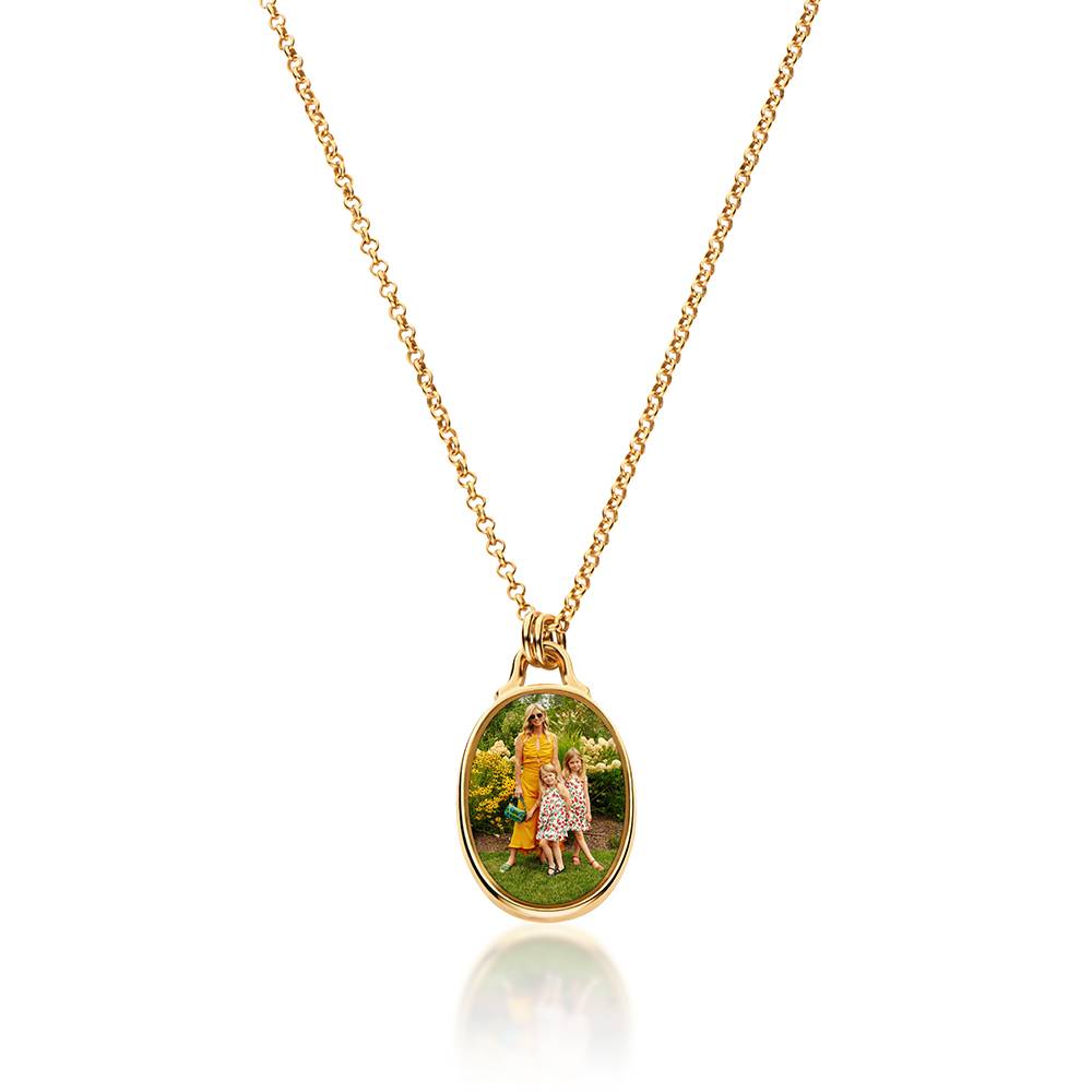 The Keepsake Oval Photo Necklace in Gold Plating-1 product photo