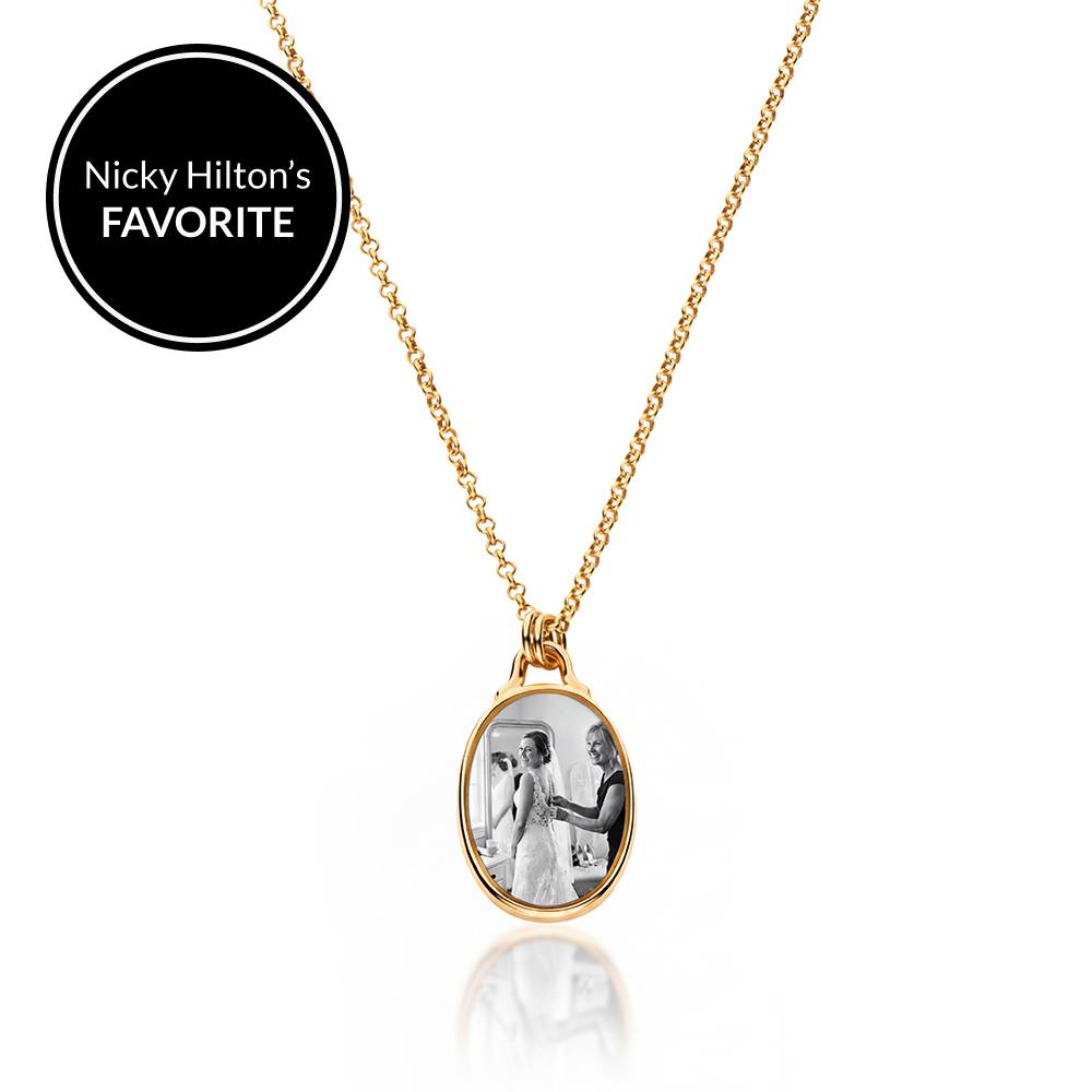 The Keepsake Oval Photo Necklace in Gold Vermeil-5 product photo