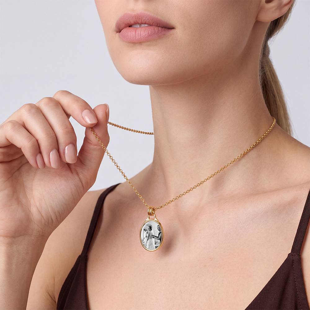 The Keepsake Oval Photo Necklace in Gold Vermeil-1 product photo