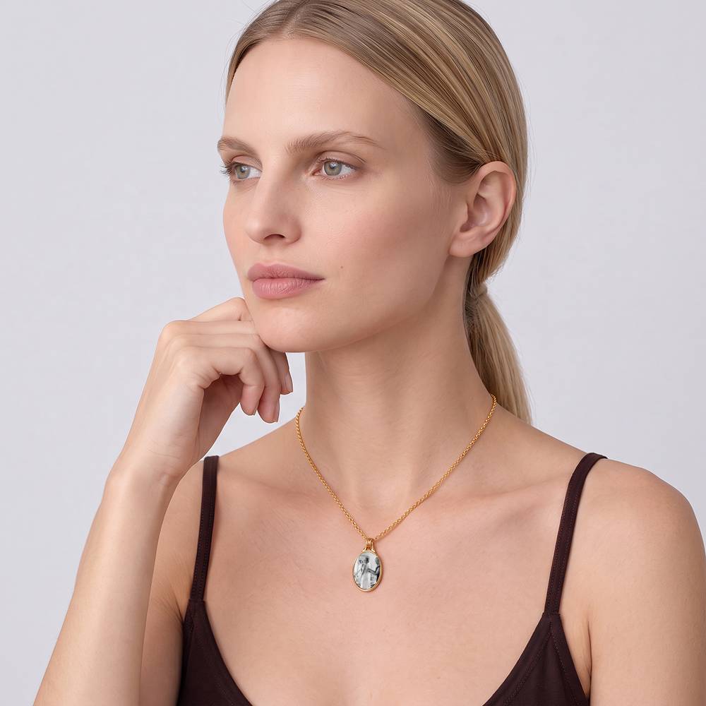 The Keepsake Oval Photo Necklace in Gold Vermeil-3 product photo