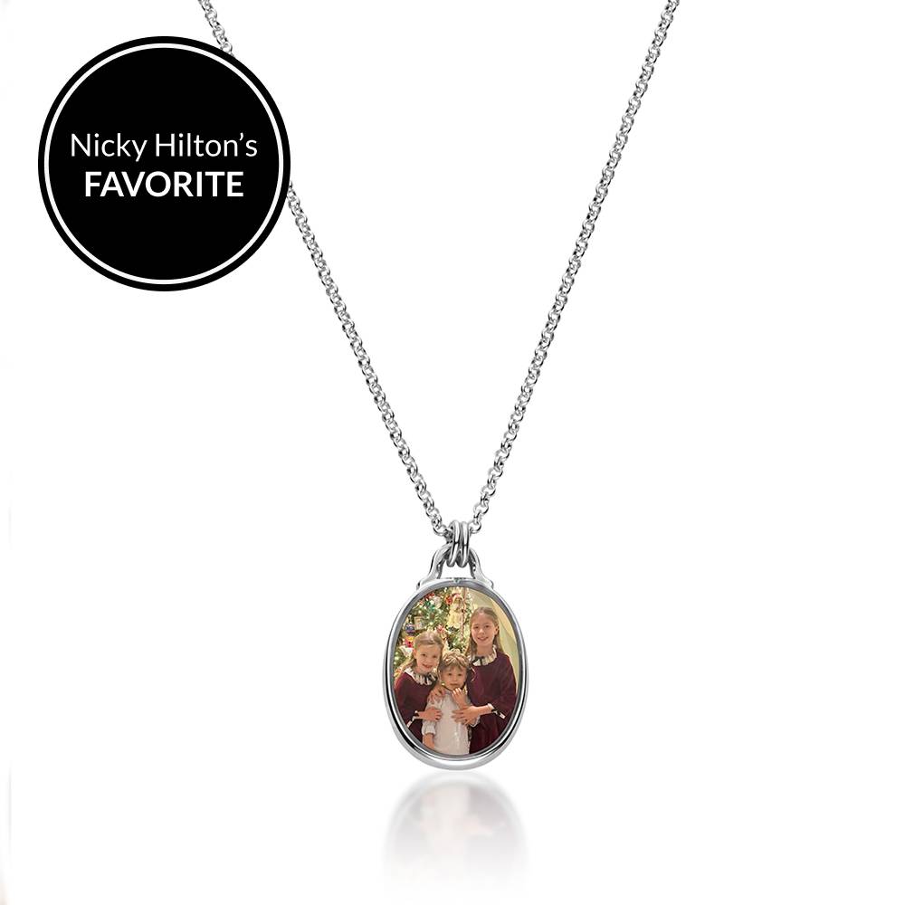 The Keepsake Oval Photo Necklace in Silver-5 product photo