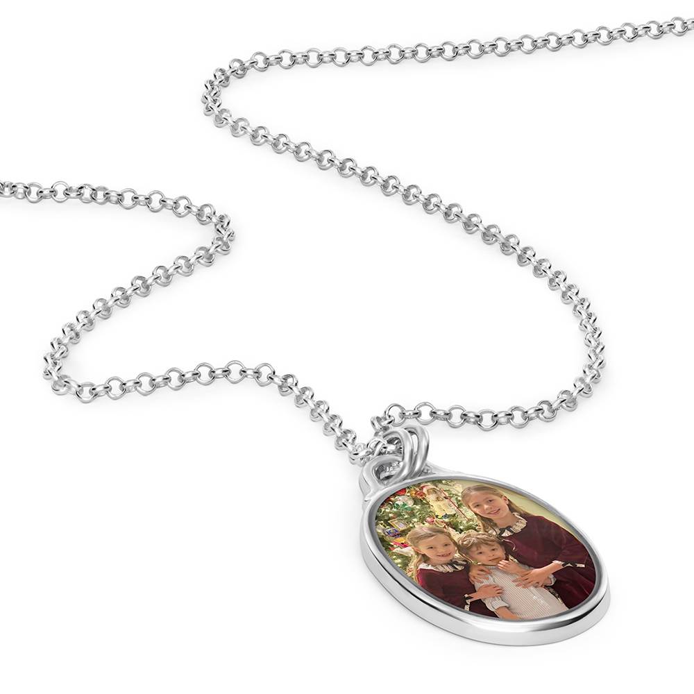 The Keepsake Oval Photo Necklace in Silver-4 product photo